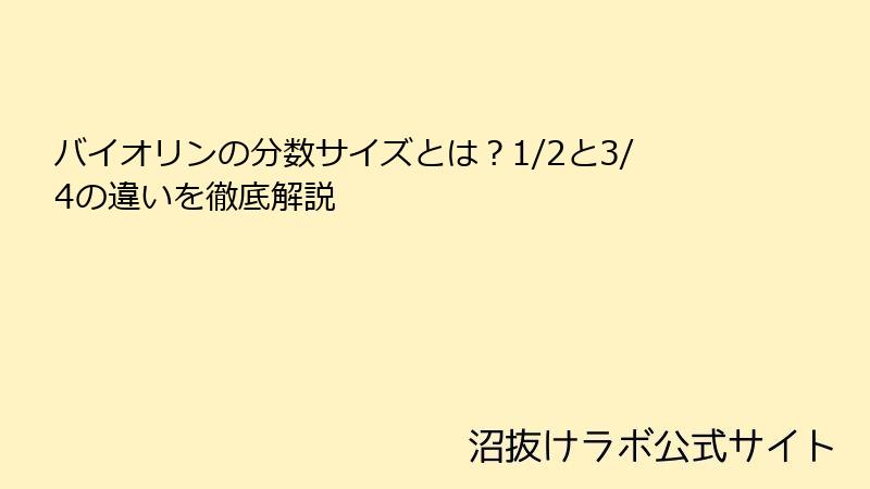 バイオリンの分数サイズとは？1/2と3/4の違いを徹底解説