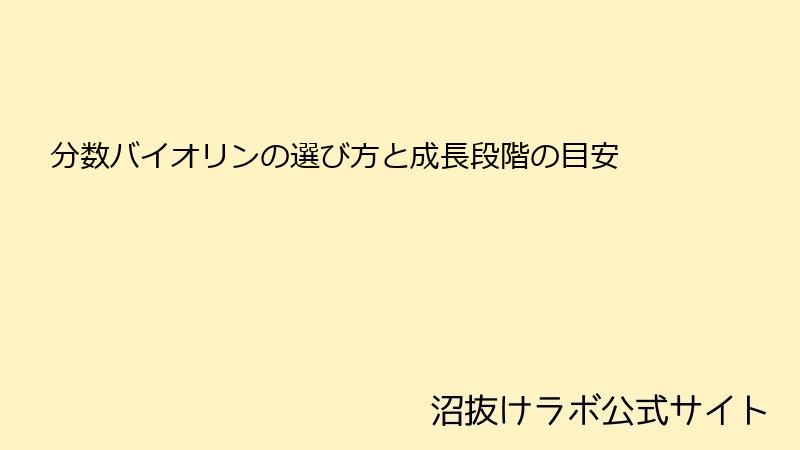分数バイオリンの選び方と成長段階の目安