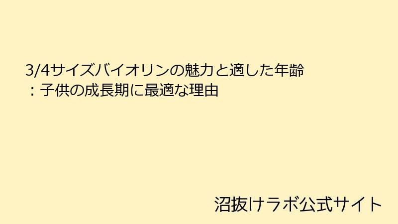 3/4サイズバイオリンの魅力と適した年齢:子供の成長期に最適な理由