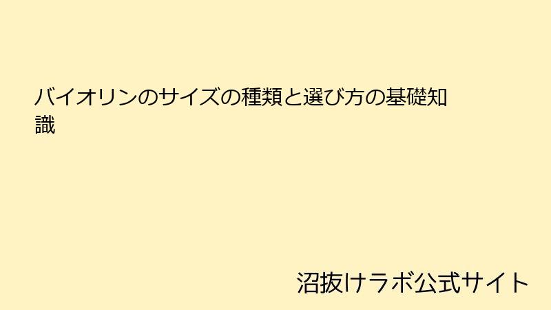 バイオリンのサイズの種類と選び方の基礎知識