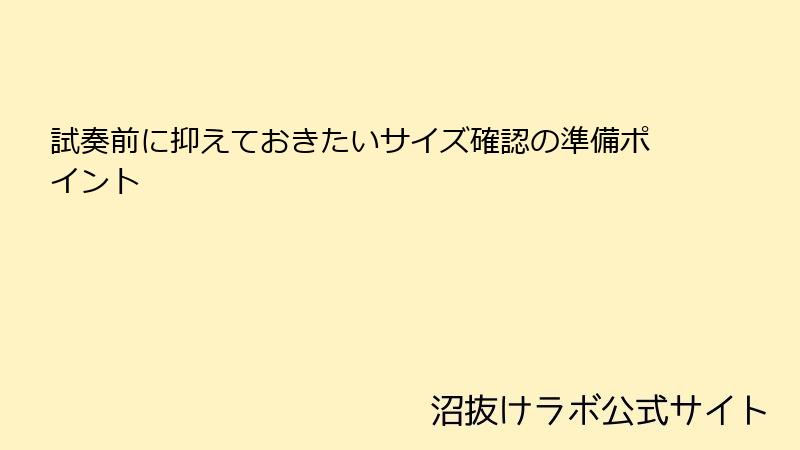 試奏前に抑えておきたいサイズ確認の準備ポイント