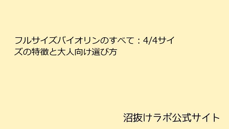 フルサイズバイオリンのすべて：4/4サイズの特徴と大人向け選び方