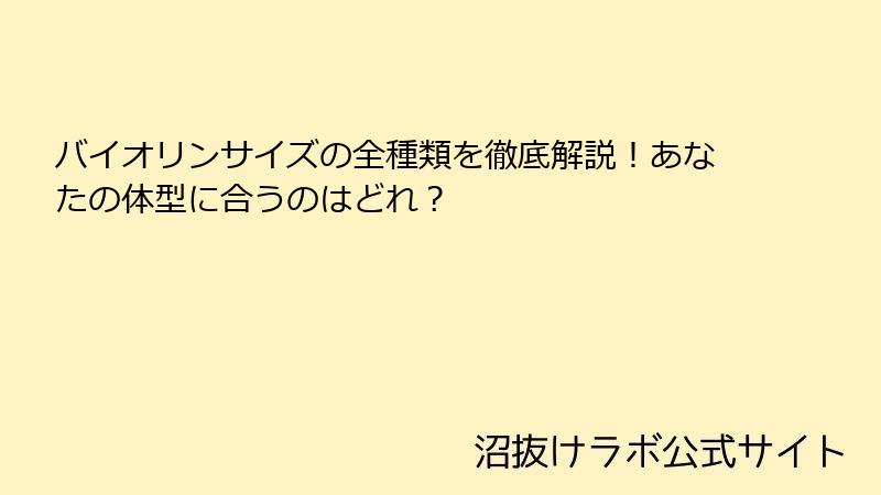 バイオリンサイズの全種類を徹底解説！あなたの体型に合うのはどれ？