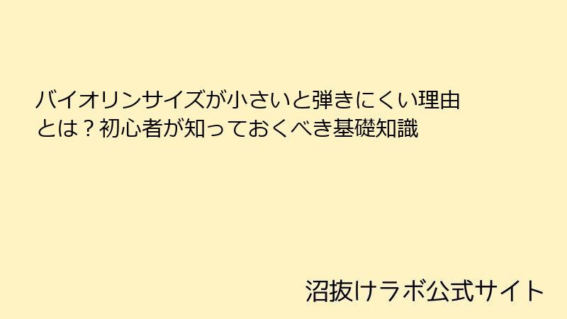 バイオリンサイズが小さいと弾きにくい理由とは？初心者が知っておくべき基礎知識