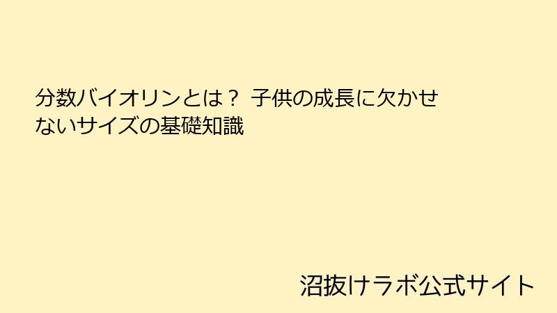 分数バイオリンとは？ 子供の成長に欠かせないサイズの基礎知識