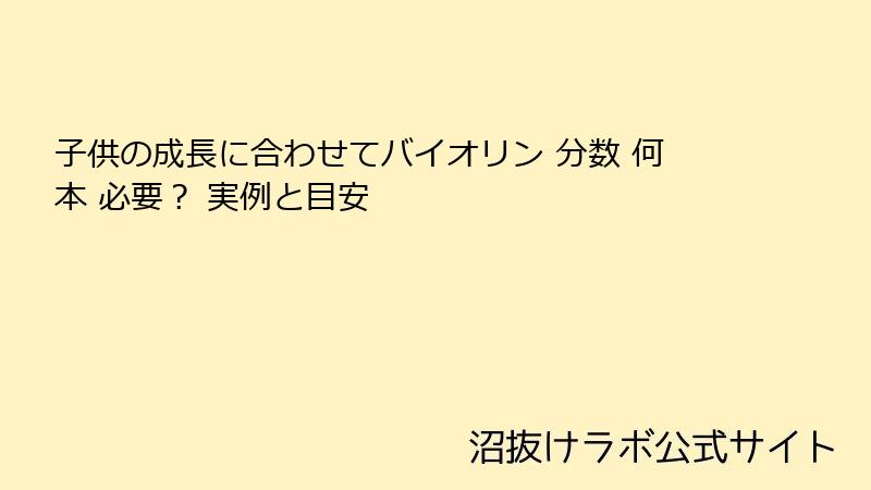 子供の成長に合わせてバイオリン 分数 何本 必要？ 実例と目安