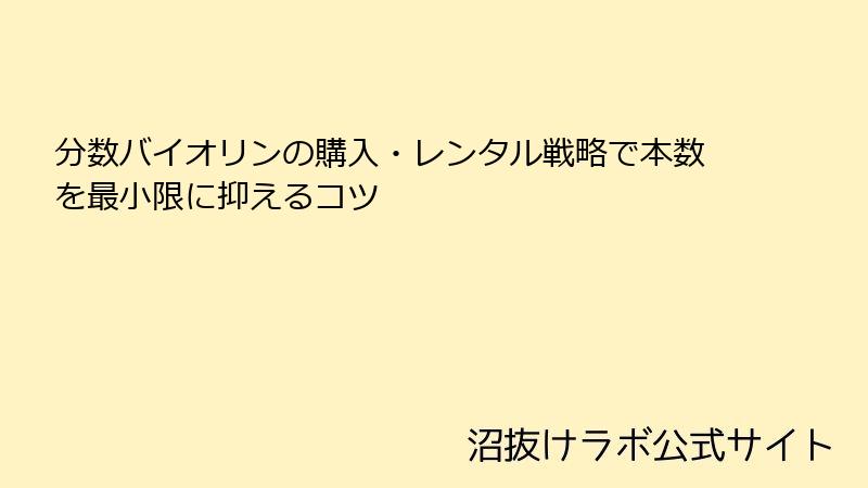 分数バイオリンの購入・レンタル戦略で本数を最小限に抑えるコツ