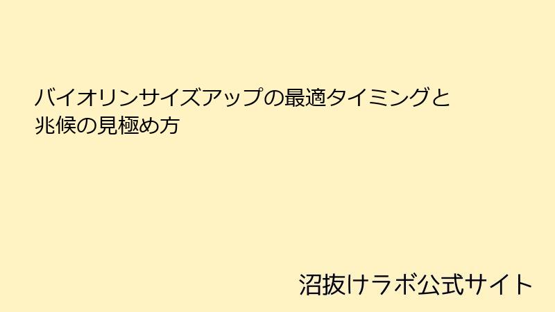 バイオリンサイズアップの最適タイミングと兆候の見極め方