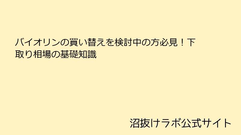 バイオリンの買い替えを検討中の方必見！下取り相場の基礎知識