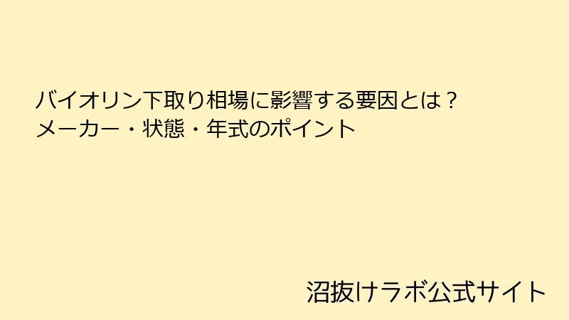 バイオリン下取り相場に影響する要因とは？メーカー・状態・年式のポイント