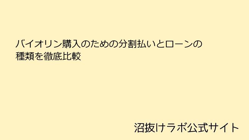 バイオリン購入のための分割払いとローンの種類を徹底比較