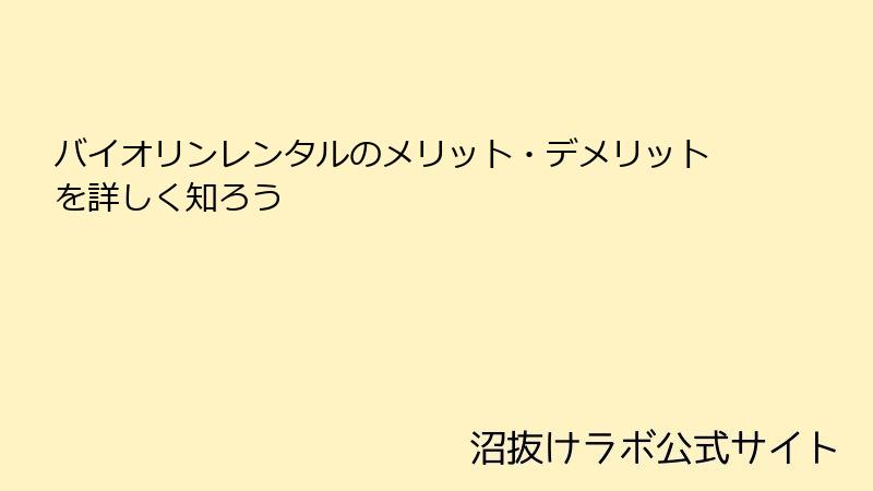 バイオリンレンタルのメリット・デメリットを詳しく知ろう