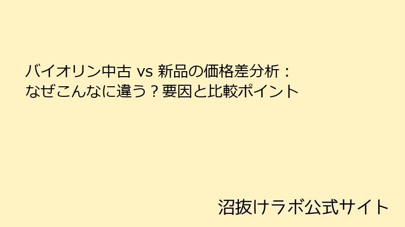 バイオリン中古 vs 新品の価格差分析：なぜこんなに違う？要因と比較ポイント
