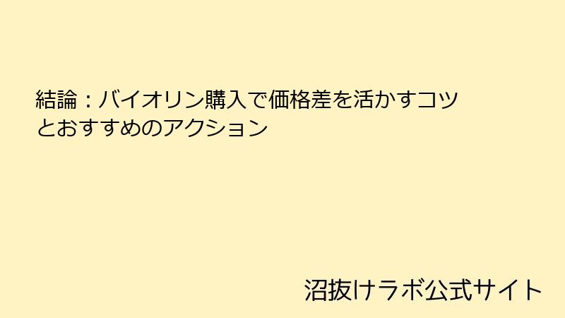 結論：バイオリン購入で価格差を活かすコツとおすすめのアクション