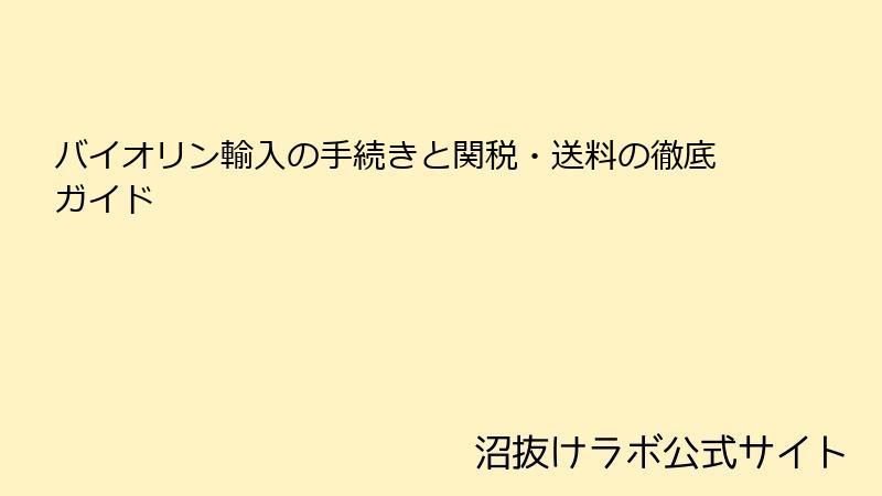バイオリン輸入の手続きと関税・送料の徹底ガイド