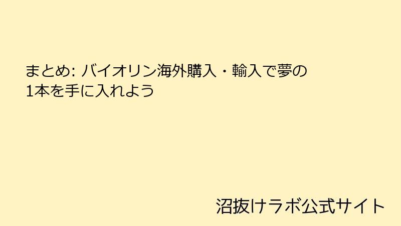 まとめ: バイオリン海外購入・輸入で夢の1本を手に入れよう