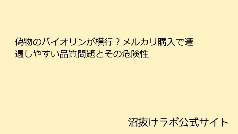 偽物のバイオリンが横行？メルカリ購入で遭遇しやすい品質問題とその危険性