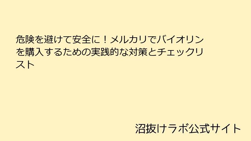 危険を避けて安全に！メルカリでバイオリンを購入するための実践的な対策とチェックリスト