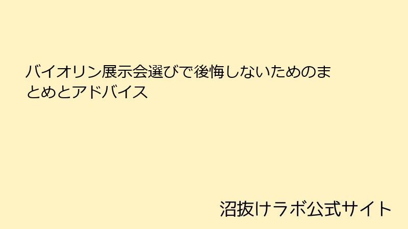 バイオリン展示会選びで後悔しないためのまとめとアドバイス