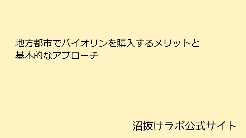 地方都市でバイオリンを購入するメリットと基本的なアプローチ