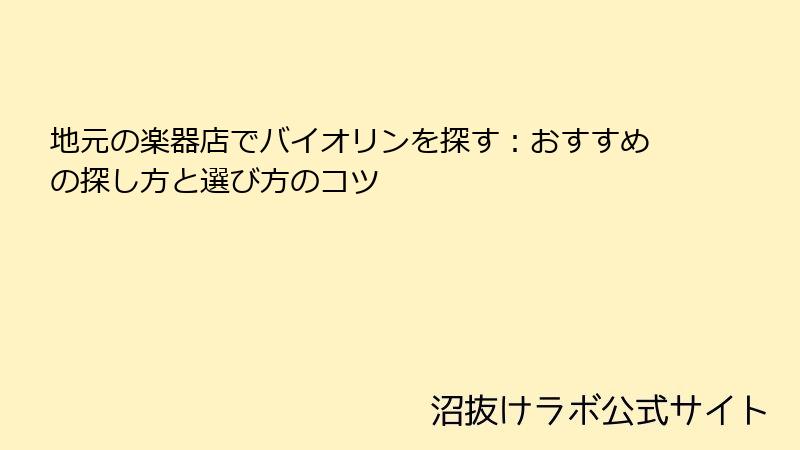 地元の楽器店でバイオリンを探す：おすすめの探し方と選び方のコツ
