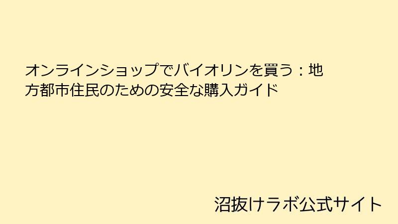 オンラインショップでバイオリンを買う：地方都市住民のための安全な購入ガイド