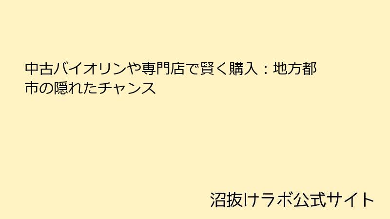中古バイオリンや専門店で賢く購入：地方都市の隠れたチャンス