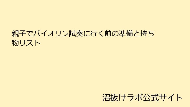 親子でバイオリン試奏に行く前の準備と持ち物リスト