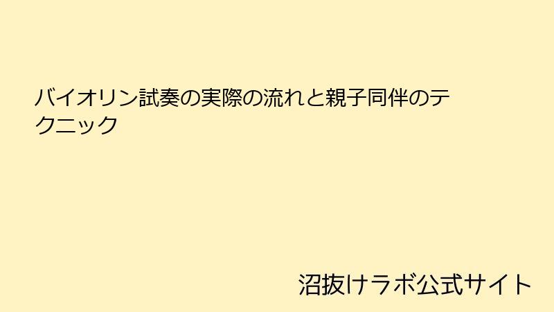 バイオリン試奏の実際の流れと親子同伴のテクニック
