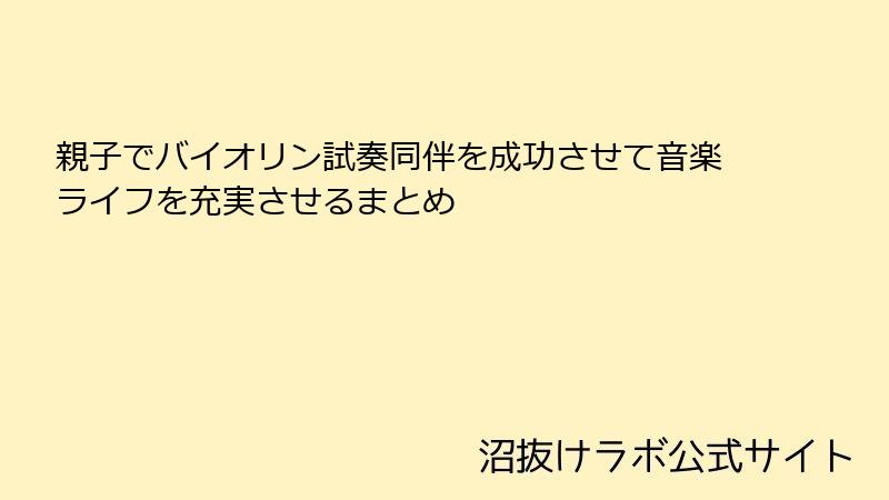 親子でバイオリン試奏同伴を成功させて音楽ライフを充実させるまとめ