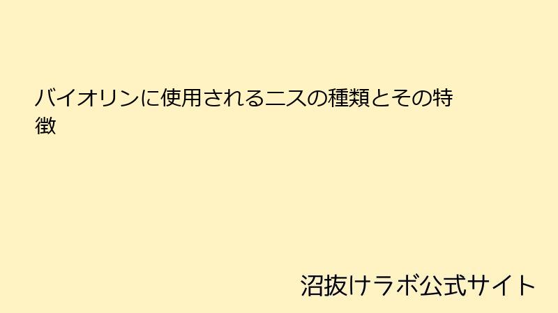 バイオリンに使用されるニスの種類とその特徴