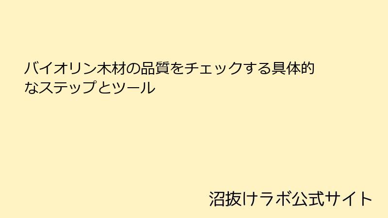 バイオリン木材の品質をチェックする具体的なステップとツール