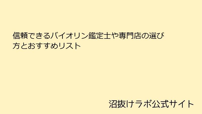 信頼できるバイオリン鑑定士や専門店の選び方とおすすめリスト