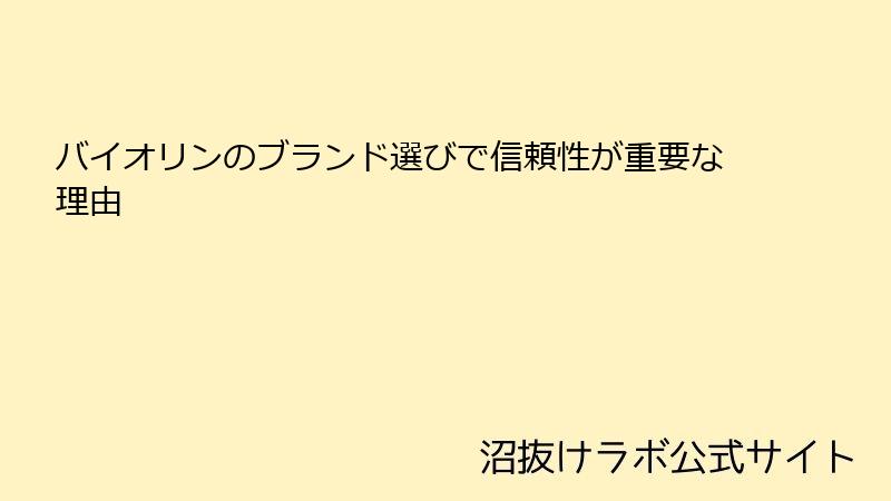 バイオリンのブランド選びで信頼性が重要な理由