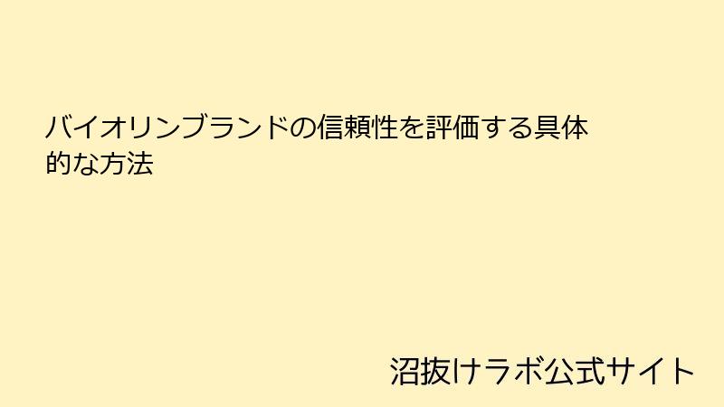 バイオリンブランドの信頼性を評価する具体的な方法