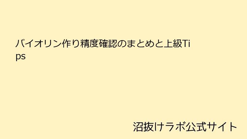 バイオリン作り精度確認のまとめと上級Tips