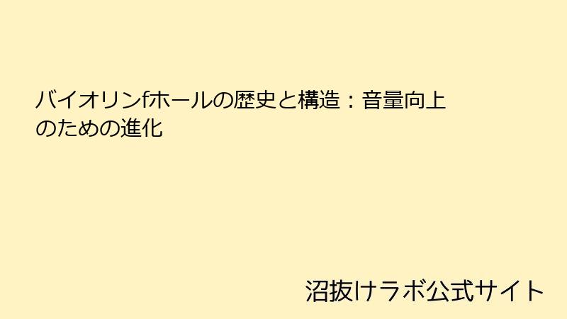 バイオリンfホールの歴史と構造：音量向上のための進化