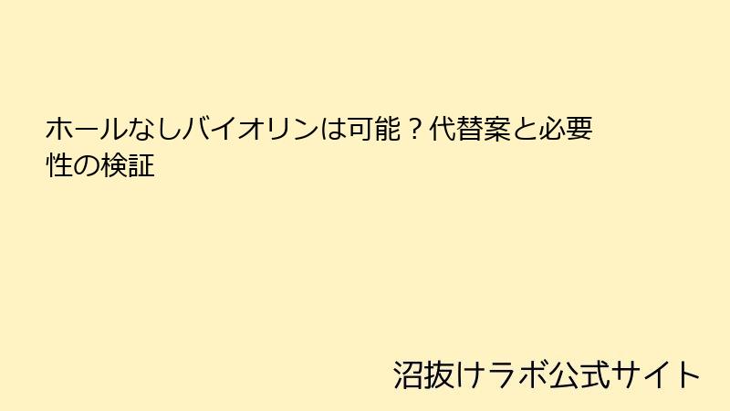 ホールなしバイオリンは可能？代替案と必要性の検証