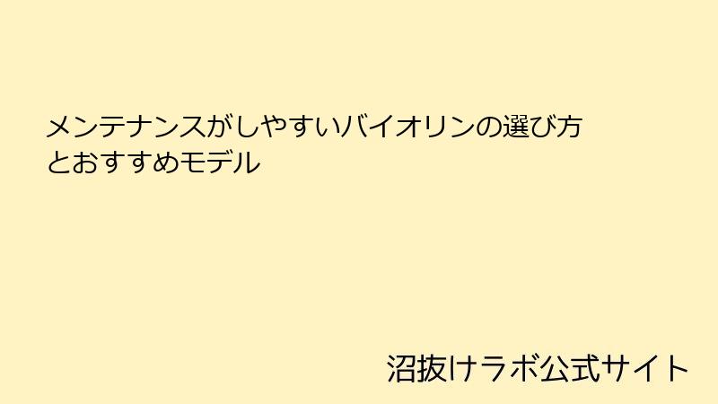 メンテナンスがしやすいバイオリンの選び方とおすすめモデル