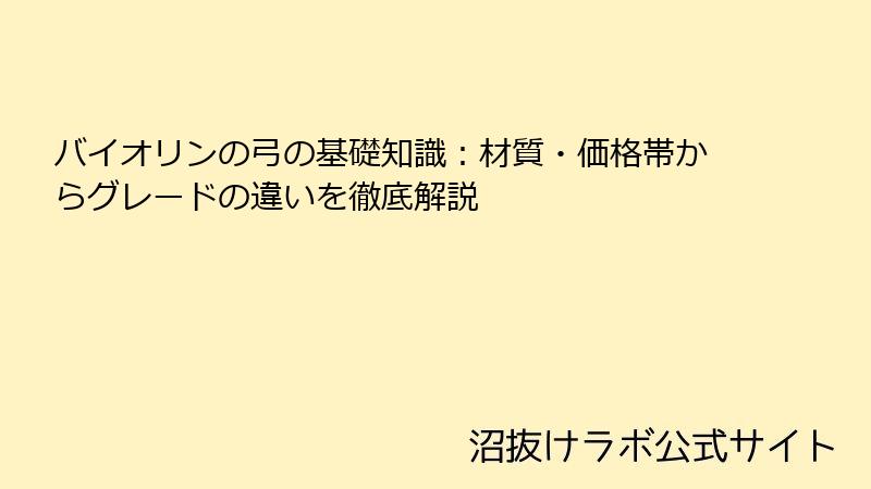 バイオリンの弓の基礎知識：材質・価格帯からグレードの違いを徹底解説
