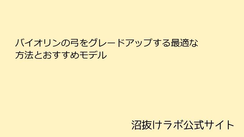 バイオリンの弓をグレードアップする最適な方法とおすすめモデル