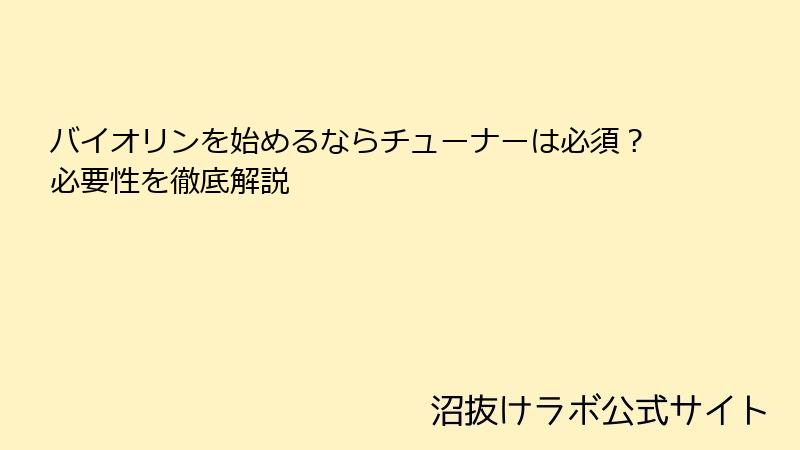 バイオリンを始めるならチューナーは必須？必要性を徹底解説