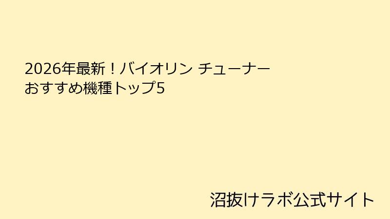 2026年最新！バイオリン チューナー おすすめ機種トップ5