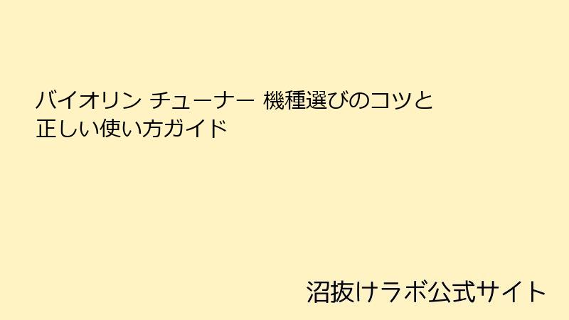 バイオリン チューナー 機種選びのコツと正しい使い方ガイド