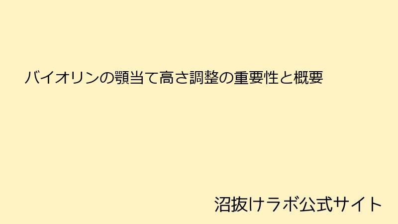 バイオリンの顎当て高さ調整の重要性と概要