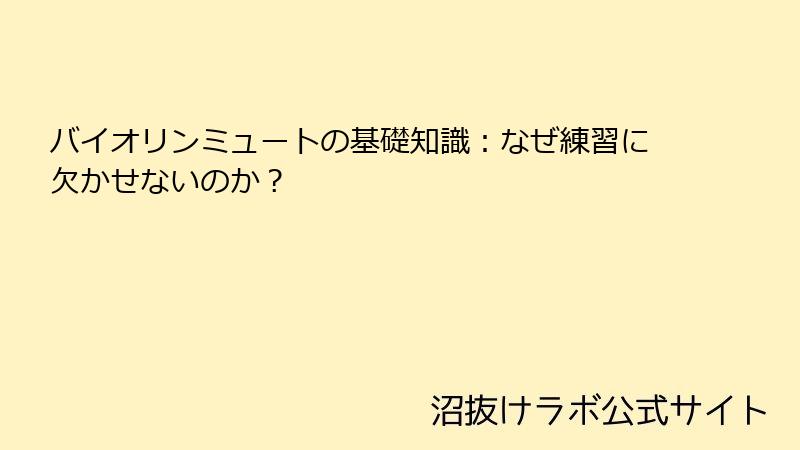 バイオリンミュートの基礎知識：なぜ練習に欠かせないのか？