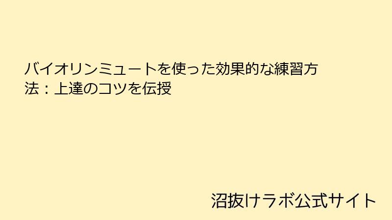バイオリンミュートを使った効果的な練習方法：上達のコツを伝授