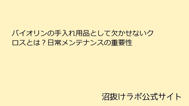 バイオリンの手入れ用品として欠かせないクロスとは？日常メンテナンスの重要性