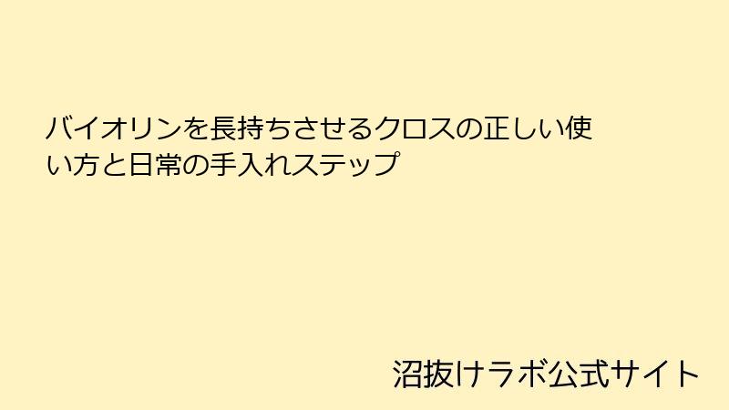 バイオリンを長持ちさせるクロスの正しい使い方と日常の手入れステップ