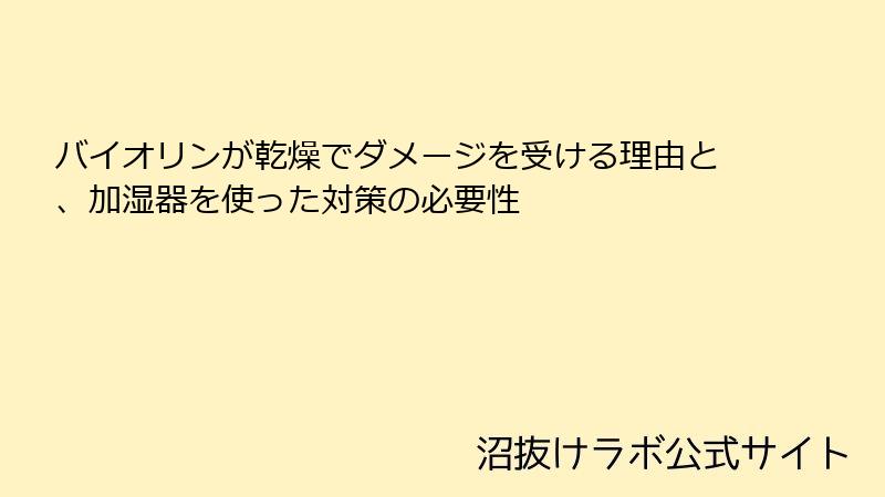 バイオリンが乾燥でダメージを受ける理由と、加湿器を使った対策の必要性